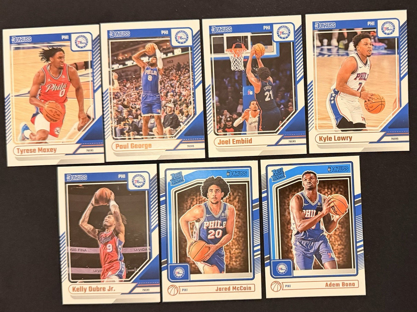 2024-25 Donruss Philadelphia 76ers Team Lot Embiid Maxey McCain NBA Card
