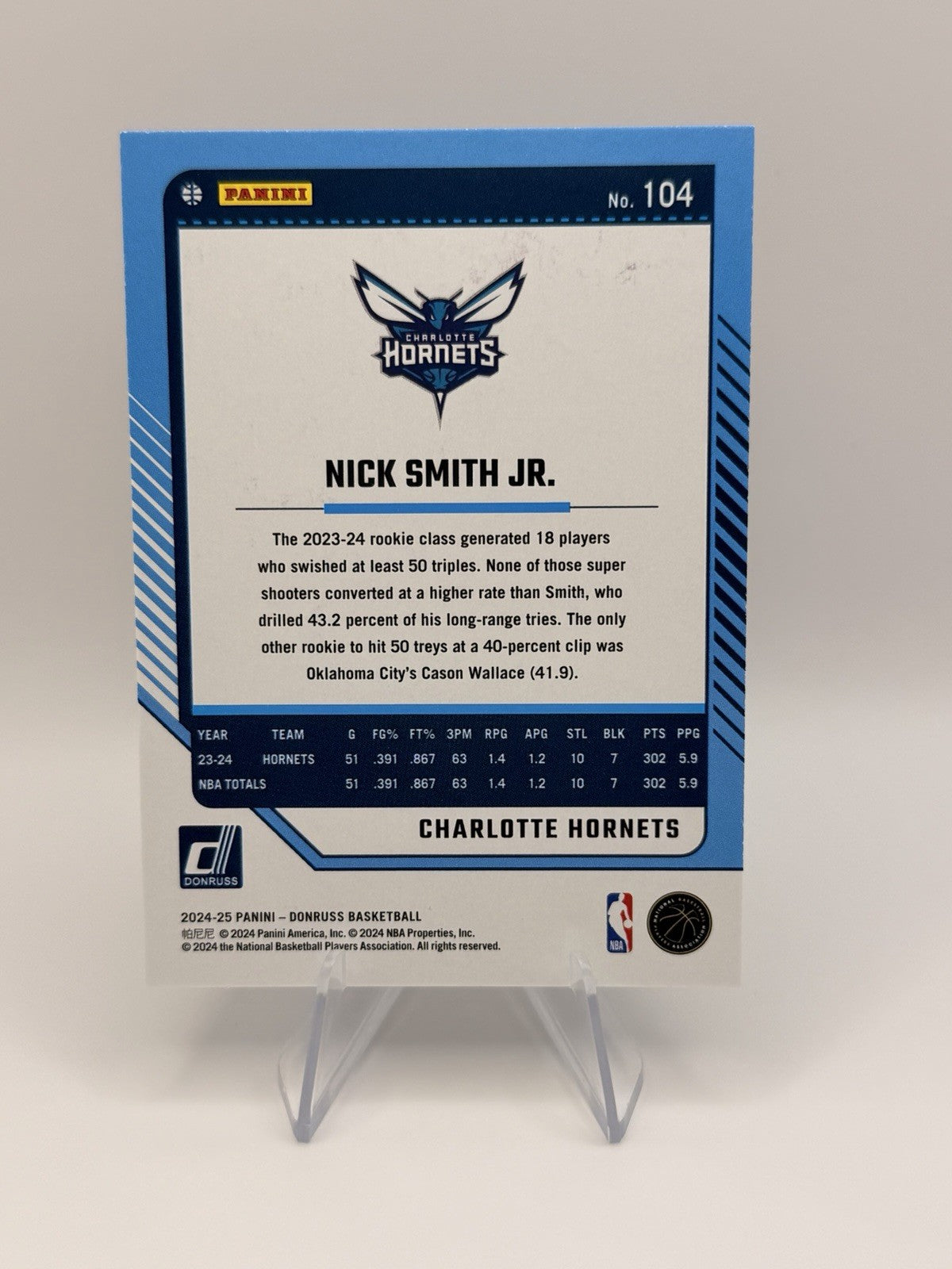 2024-25 Panini Donruss Nick Smith Jr Green Laser Parallel Charlotte Hornets #104