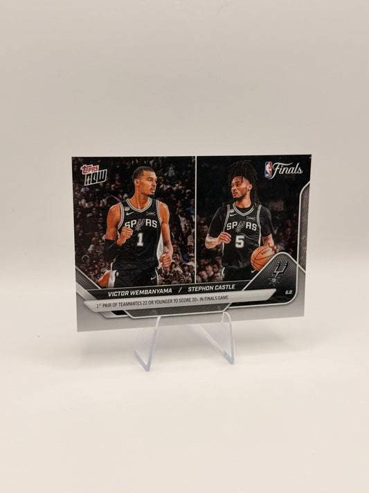 Victor Wembanyama Stephon Castle 2026 Topps NOW #334 Spurs NBA Finals Card