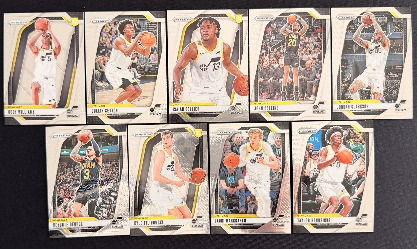 2024-25 Panini Prizm Utah Jazz Team Lot Markkanen Collier George RC NBA Card