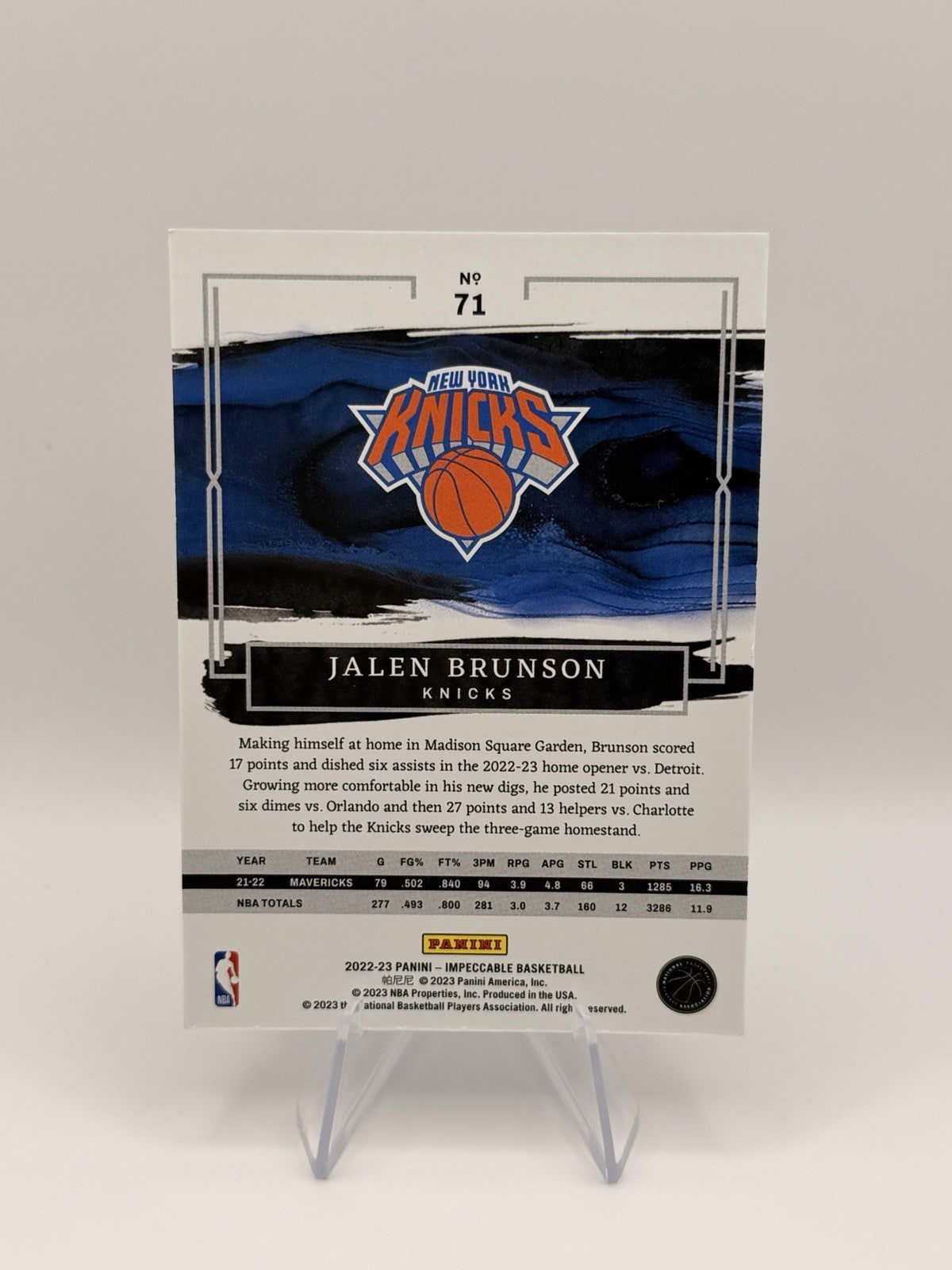 2022-23 Panini Impeccable Jalen Brunson Emerald /30 Knicks SSP #29/30