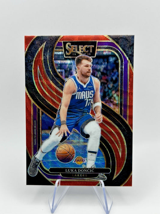 2024-25 Panini Select Premier Level Luka Doncic #141 Red Wave Prizm Los Ange