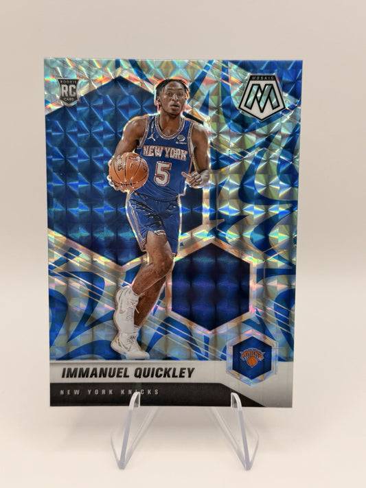 2020-21 Panini Mosaic Immanuel Quickley Blue Reactive Rookie RC Knicks #208