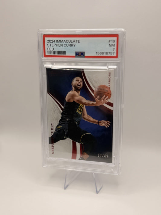 Stephen Curry 2024-25 Panini Immaculate Red /49 #19 PSA 7 Warriors SSP