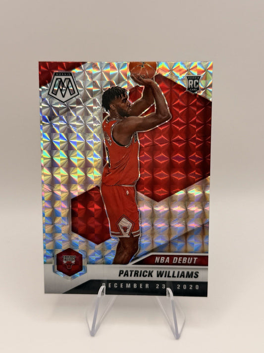 2020-21 Panini Mosaic Patrick Williams Red Reactive RC Debut Bulls #267 NBA Card