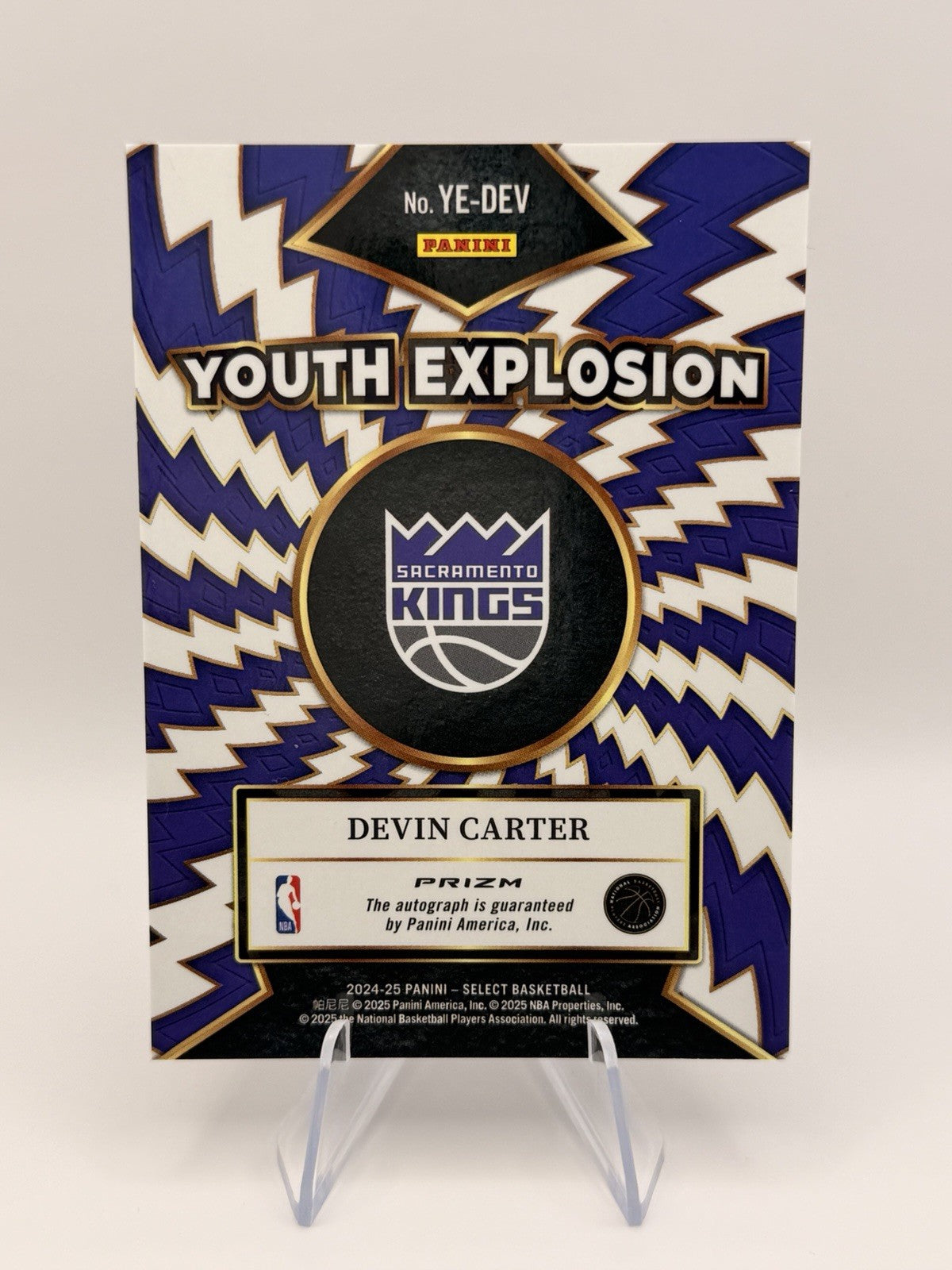 2024-25 Panini Prizm Select Devin Carter Youth Explosion Auto Rookie RC Kings