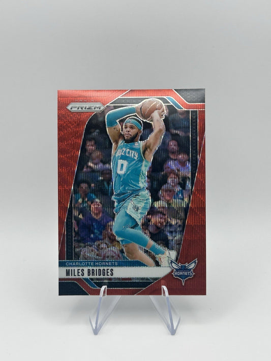 2024-25 Panini Prizm Red Prizm Charlotte Hornets #43 Miles Bridges NBA Card