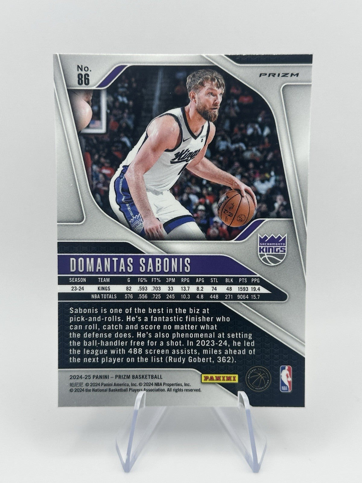 2024-25 Panini Prizm Domantas Sabonis Pulsar Prizm #86 Sacramento Kings NBA Card