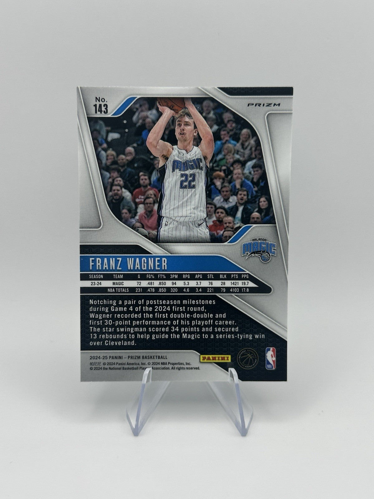 2024-25 Panini Prizm Green Prizm #143 Franz Wagner Orlando Magic NBA Card