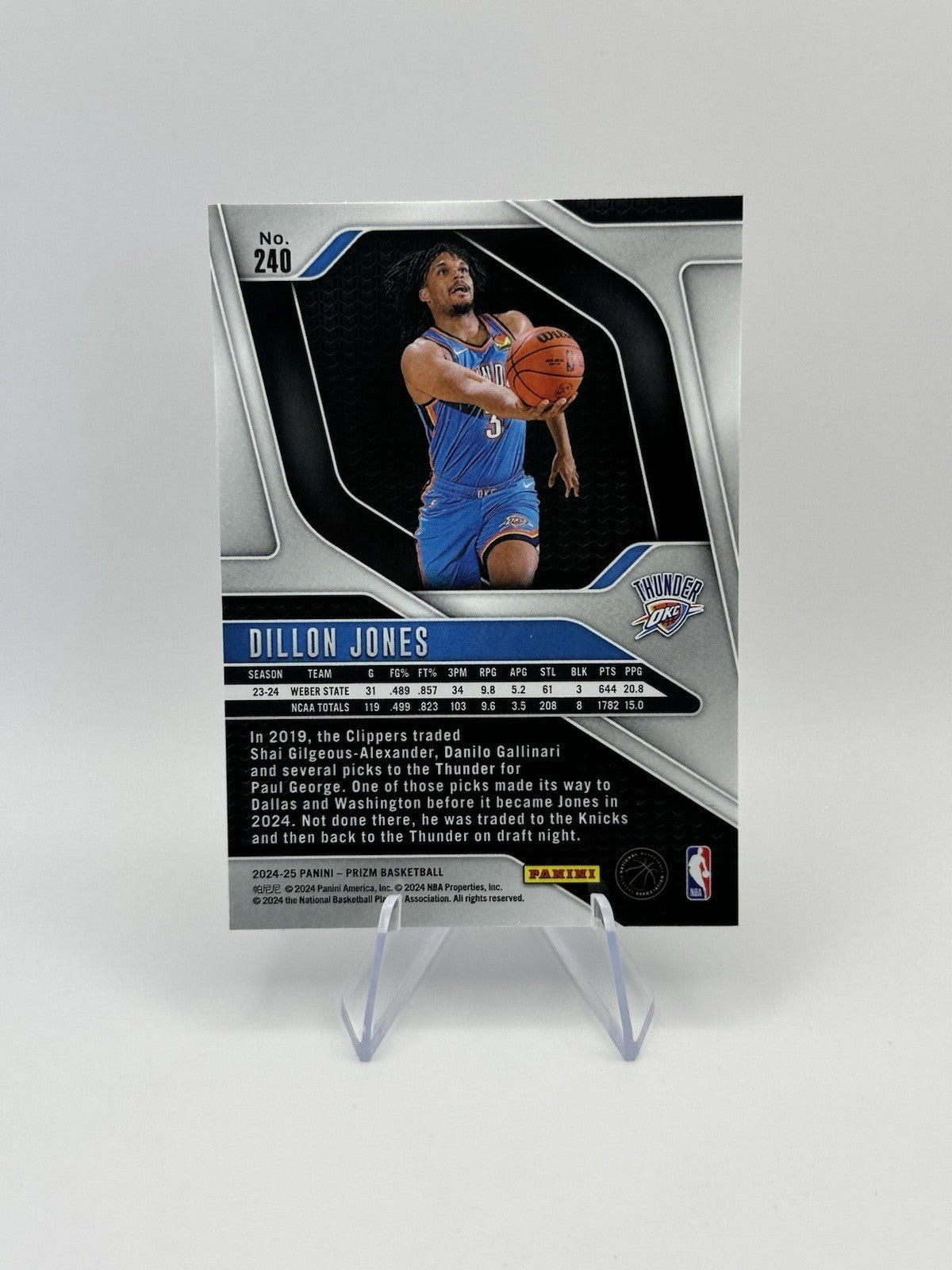 2024-25 Panini Prizm Dillon Jones #240 RC NBA Card