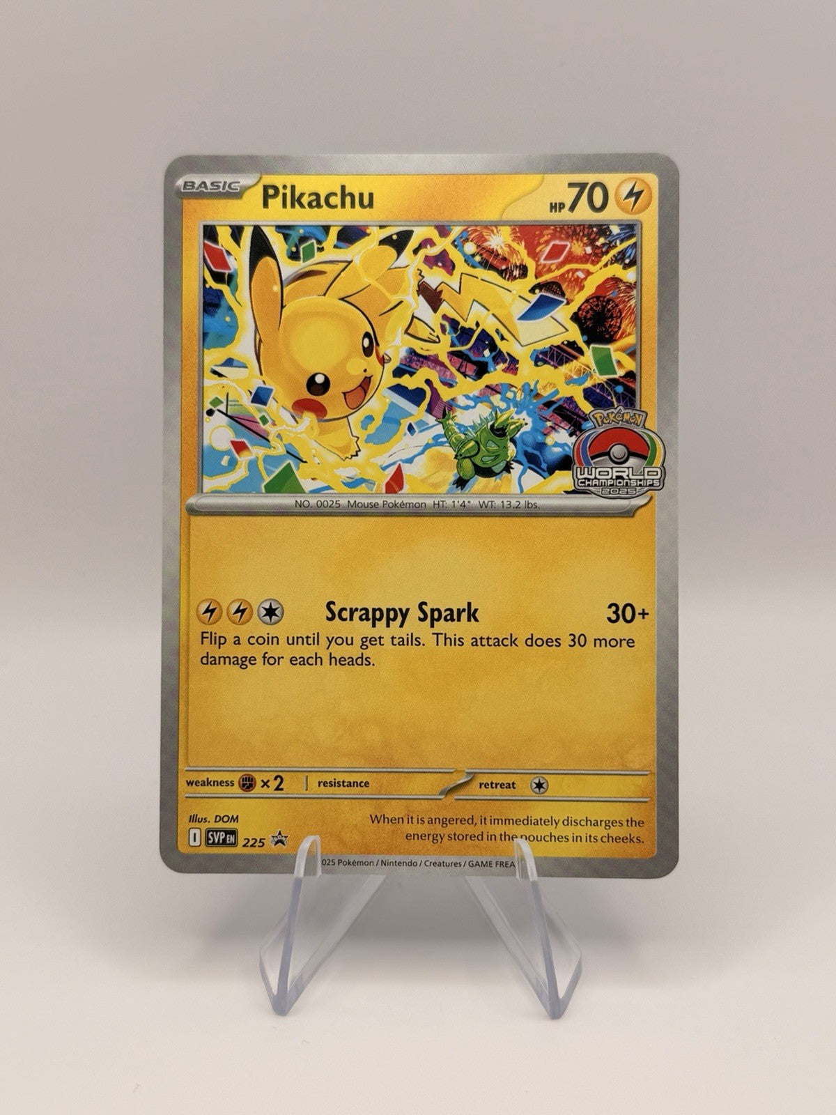 Pikachu SVP 225 Pokemon World Championships 2025 Promo English Worlds