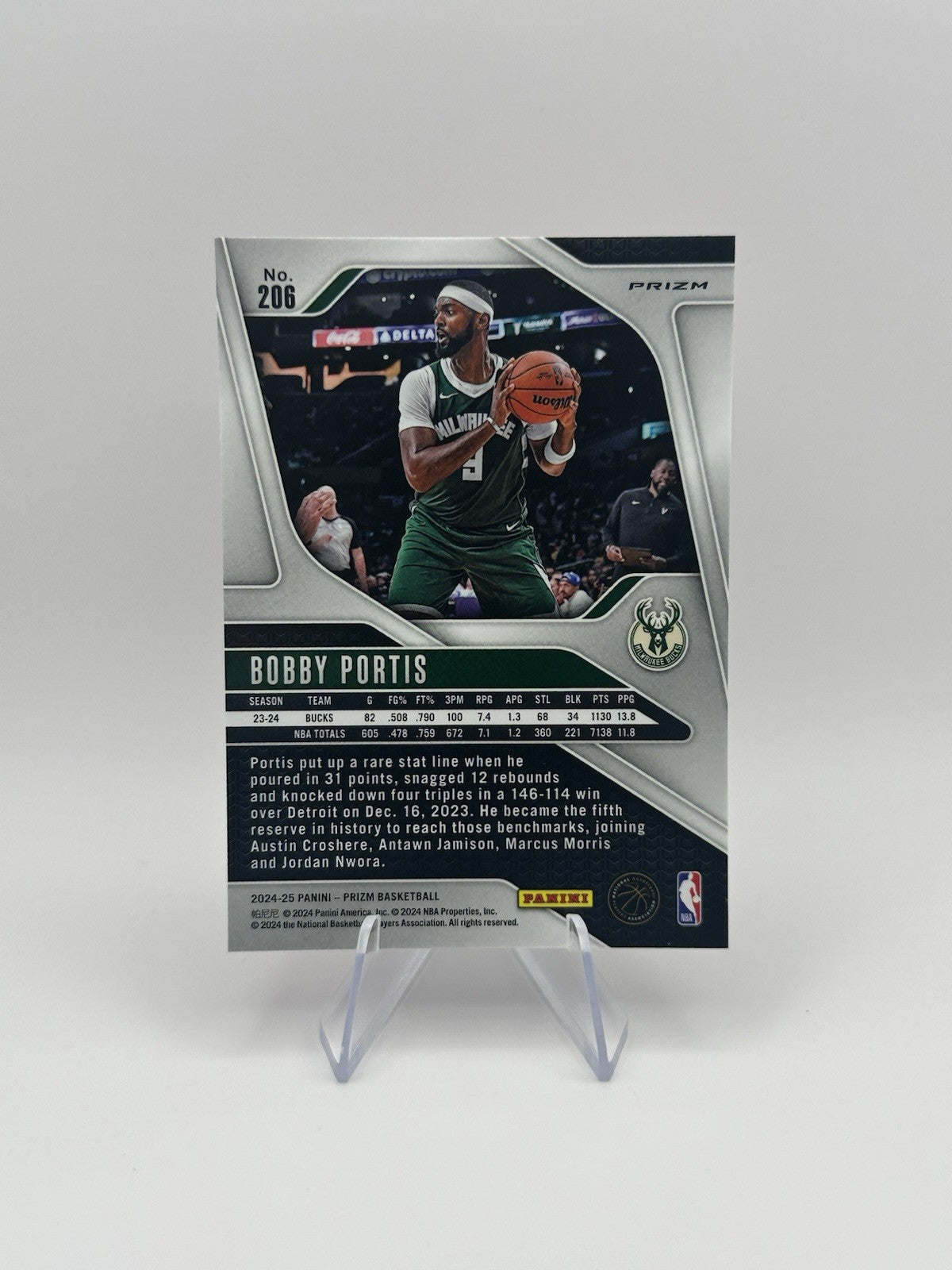 2024-25 Panini Prizm #206 Bobby Portis Pink Ice Milwaukee Bucks NBA Card