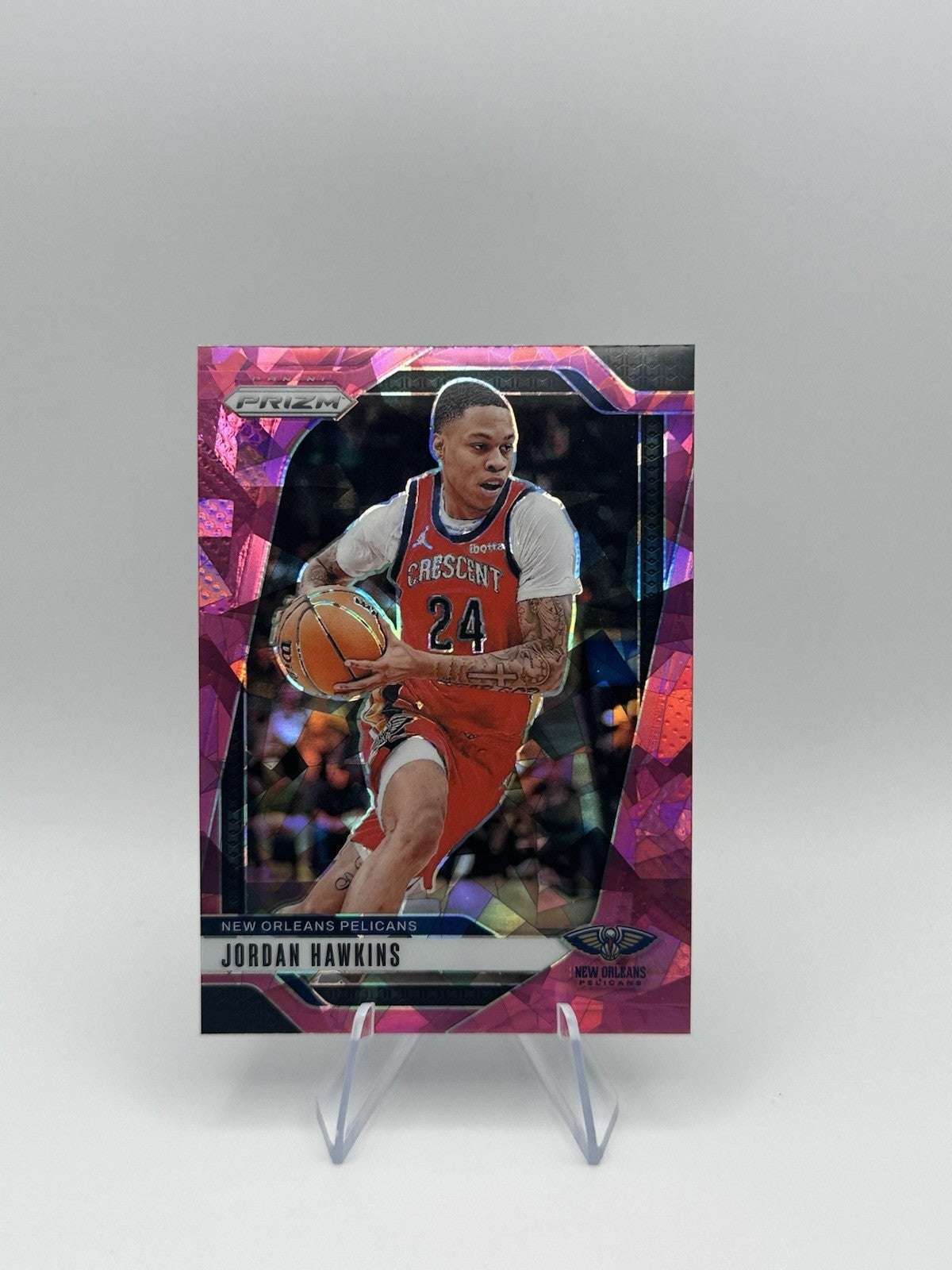 2024-25 Panini Prizm #48 Jordan Hawkins Pink Ice New Orleans Pelicans NBA Card