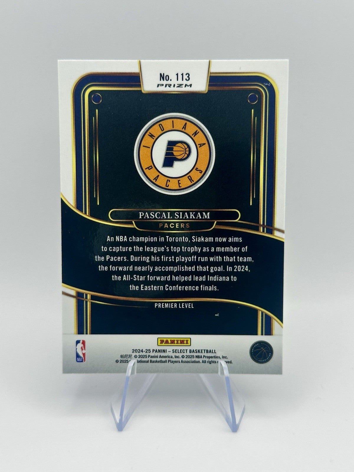 Pascal Siakam Blue Cracked Ice Premier Level #113 Indiana Pacers Select NBA Card