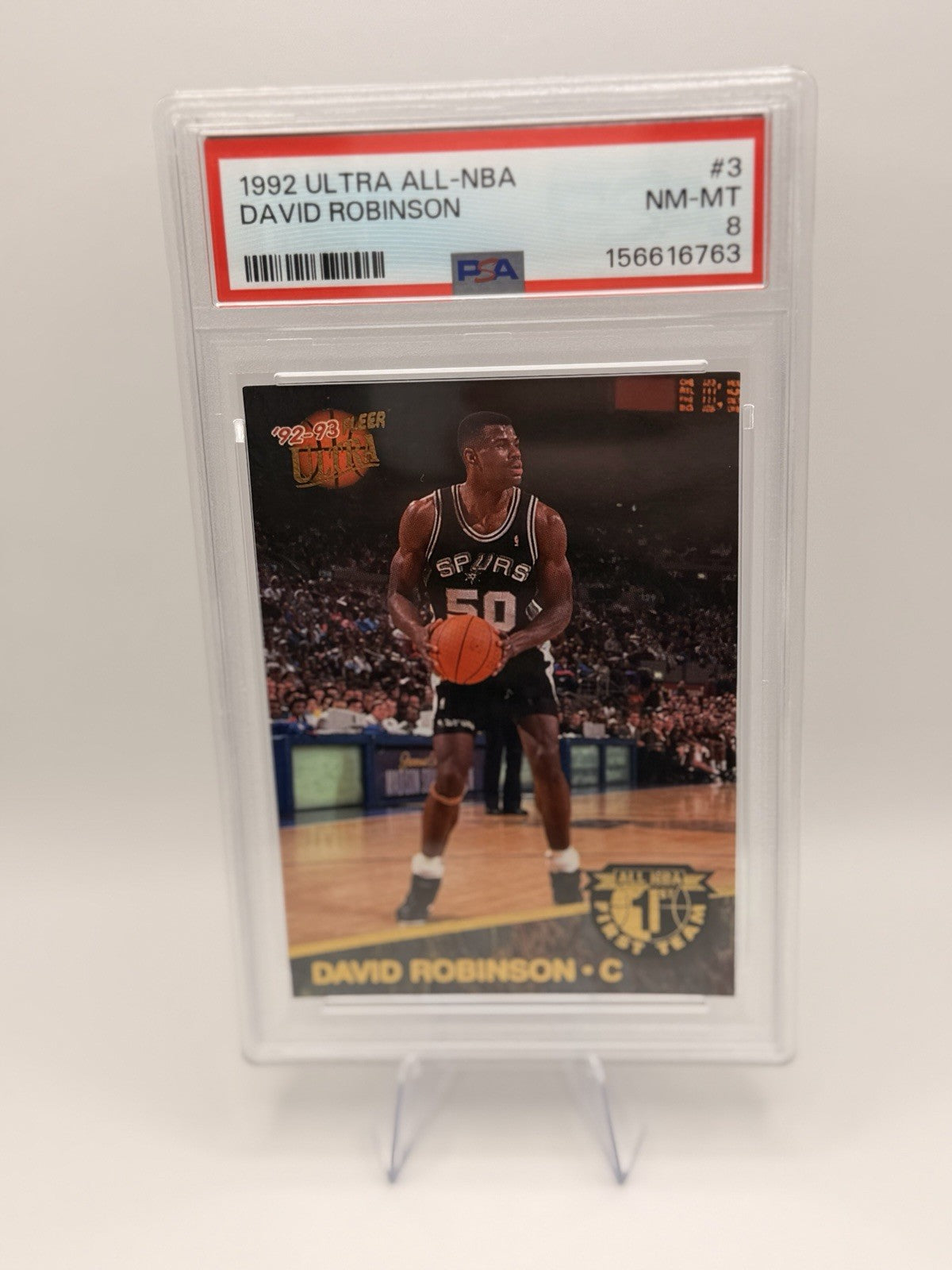 David Robinson 1992 Fleer Ultra All-NBA #3 PSA 8 Spurs HOF Vintage Insert