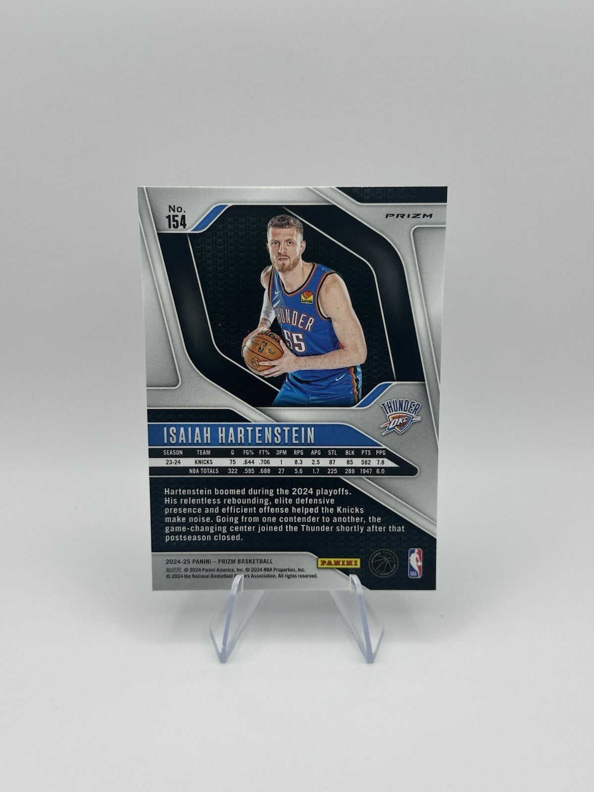 2024-25 Panini Prizm Silver Oklahoma City Thunder #154 Isaiah Hartenstein