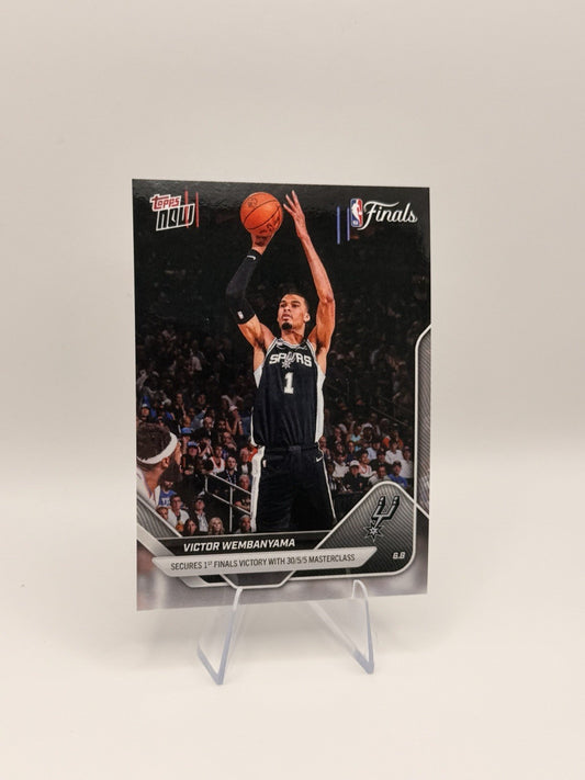 Victor Wembanyama 2026 Topps NOW #335 NBA Finals Spurs Record Performance Card