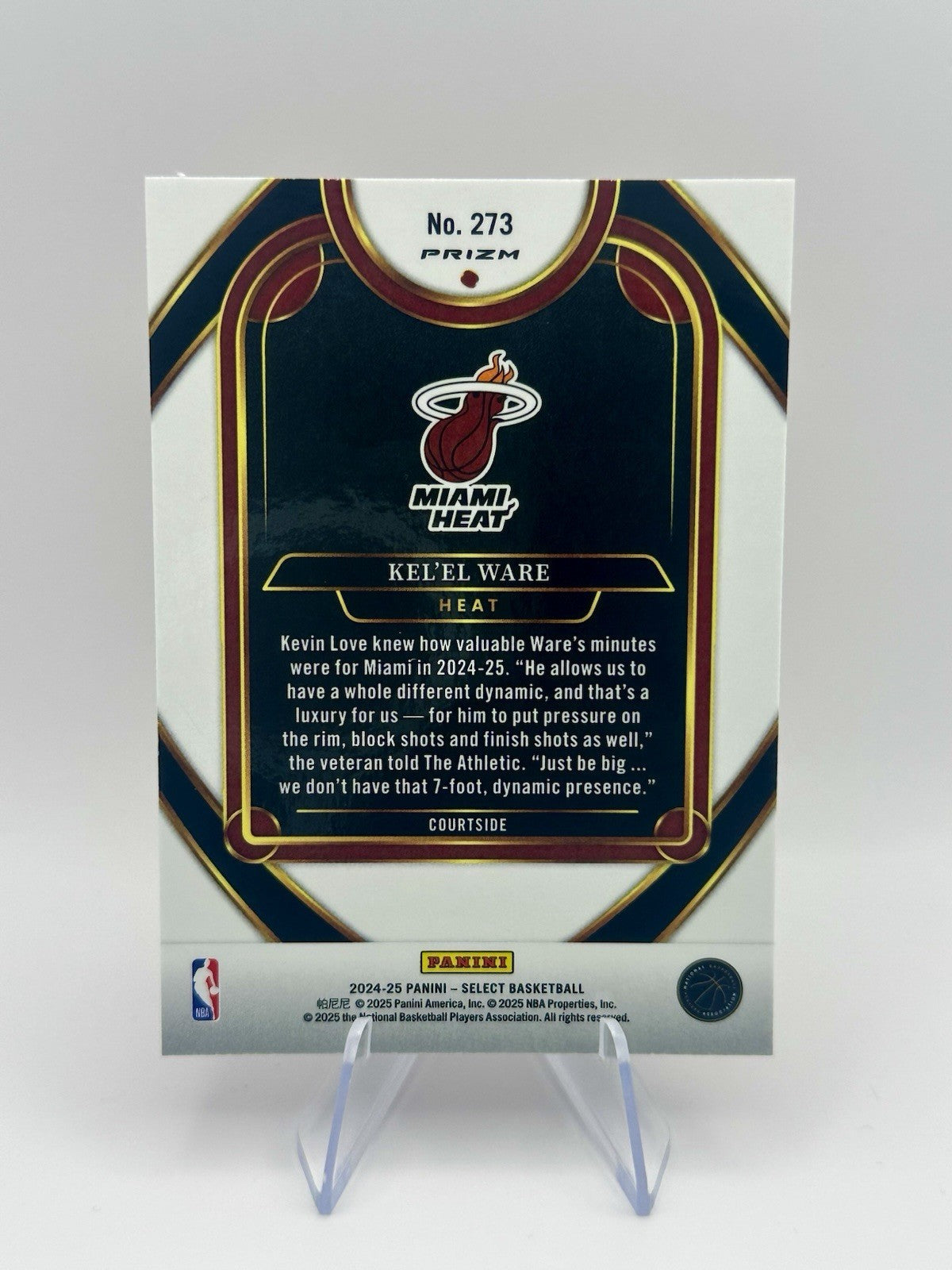 2024-25 Select Kel'el Ware RC Courtside Miami Heat RC #273 Red Wave NBA Card