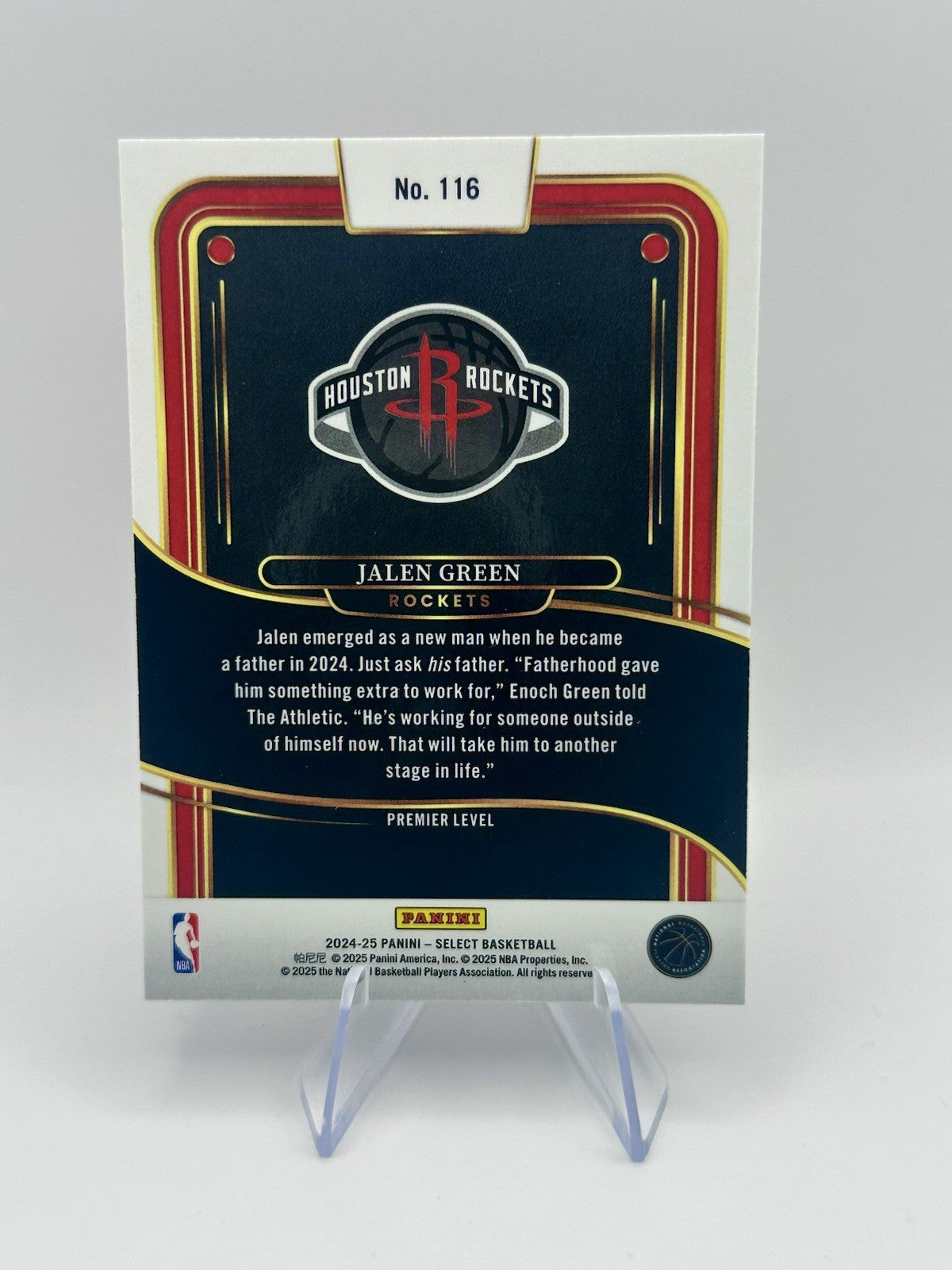 2024-25 Select Jalen Green Blue Houston Rockets #116 Premier NBA Card