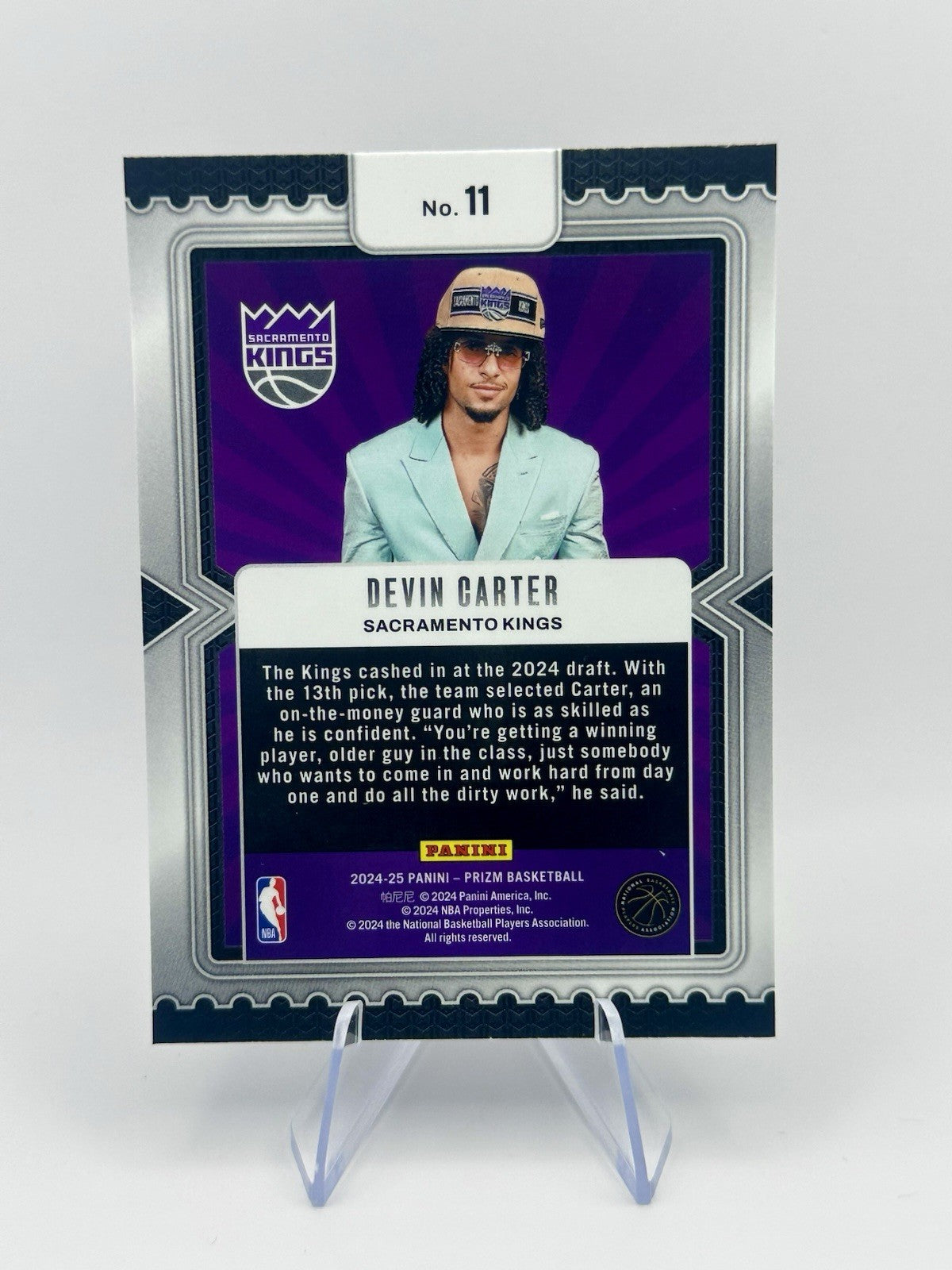 2024-25 Devin Carter RC #11 Luck of the Lottery Sacramento Kings NBA Card