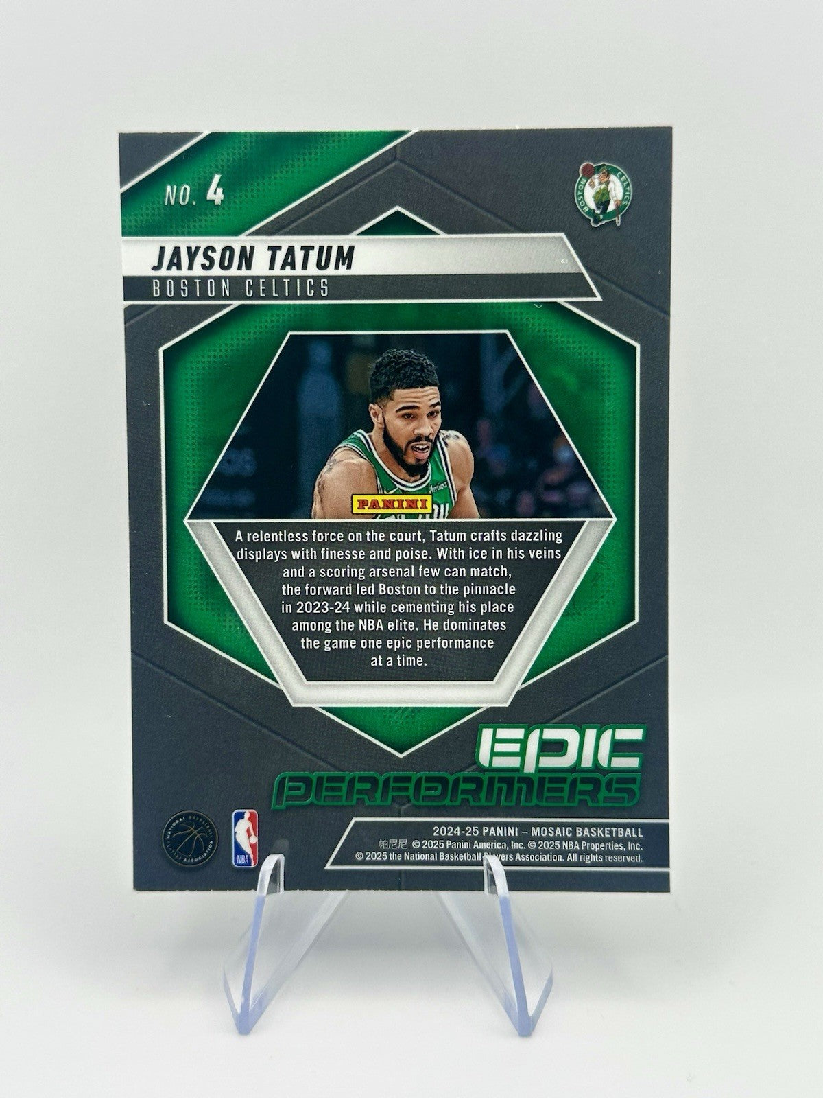 2024-25 Panini Mosaic Jayson Tatum Epic Performers Insert Boston Celtics #4