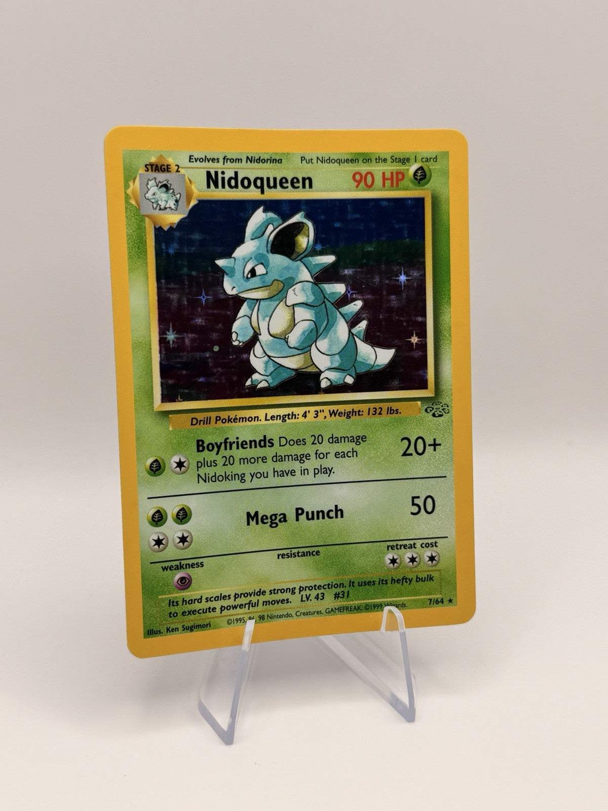 Nidoqueen Holo Rare 7/64 Jungle Set WOTC 1999 LP Pokémon TCG Vintage