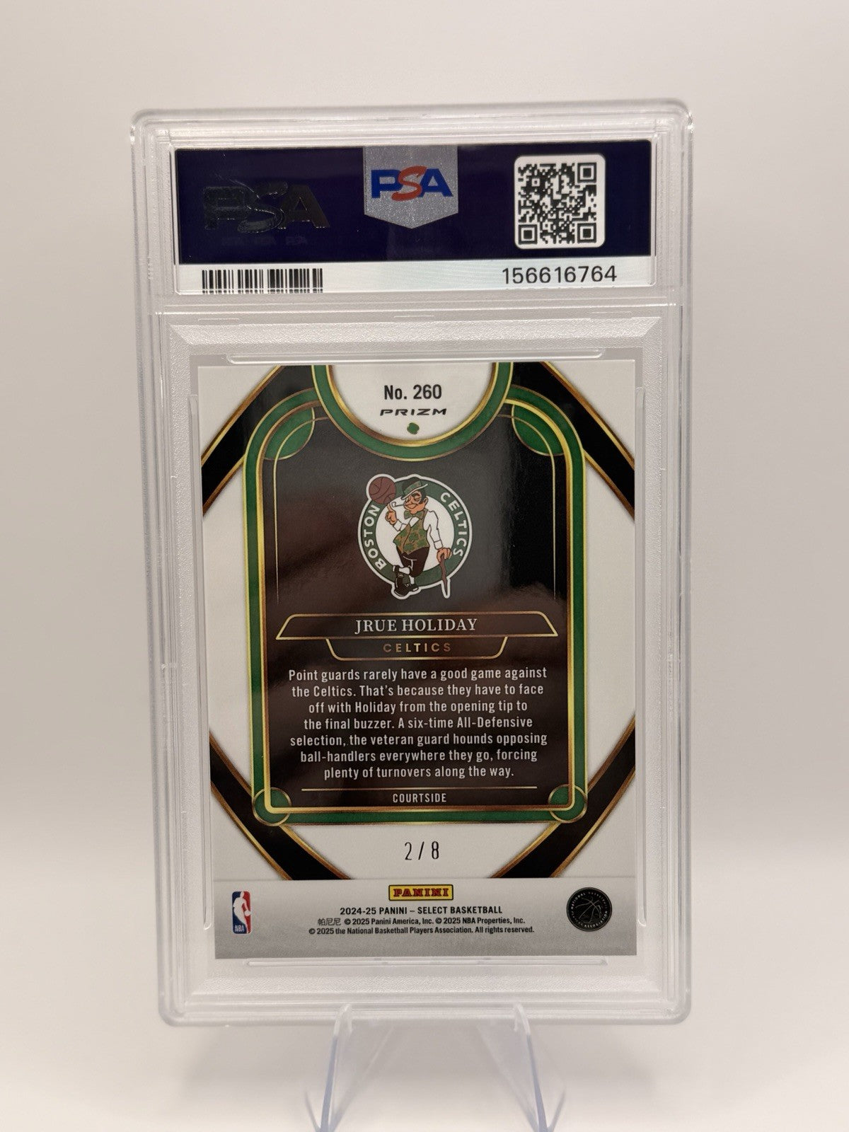 Jrue Holiday 2024-25 Panini Select Courtside Dragon Scale /8 PSA 9 Celtics #260