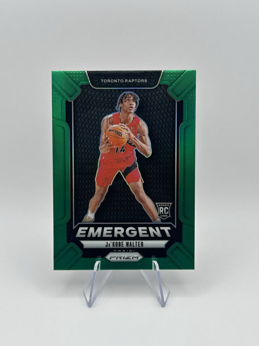 2024-25 Panini Prizm Emergent RC #27 Ja'Kobe Walter Toronto Raptors RC NBA Card