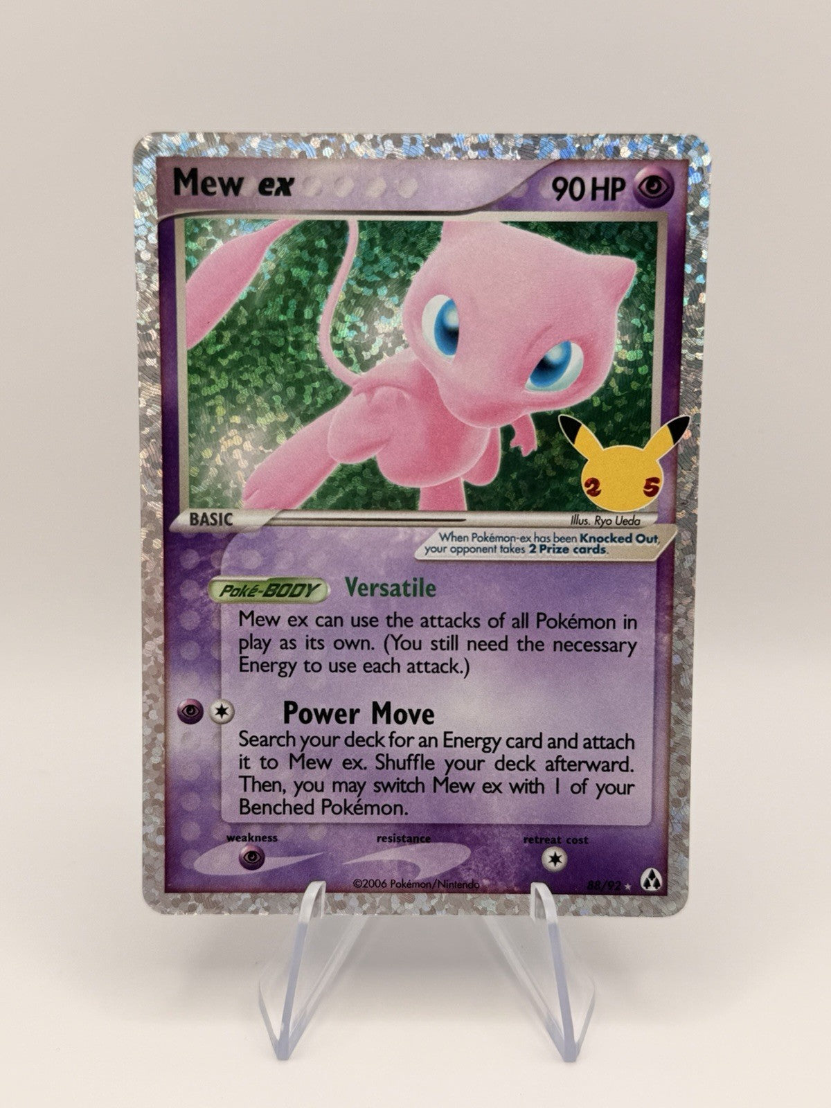 Mew ex 88/92 Celebrations Classic Collection Pokemon Card 25th Anniversary