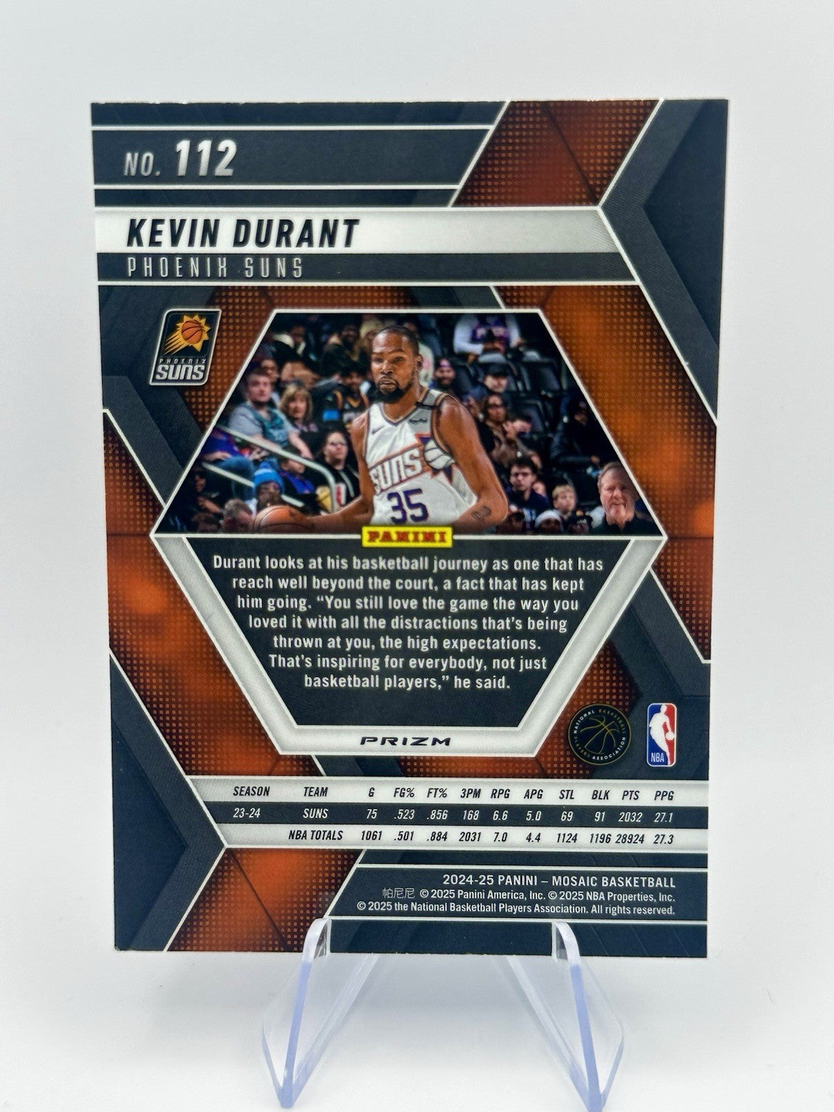 2024-25 Panini Mosaic #112 Kevin Durant Phoenix Suns NBA Card