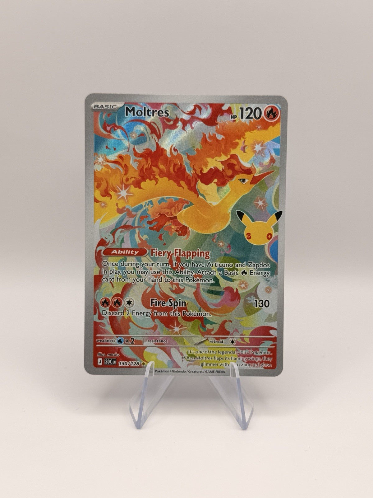 Moltres 130/128 Illustration Rare 30th Celebration Pokémon TCG English