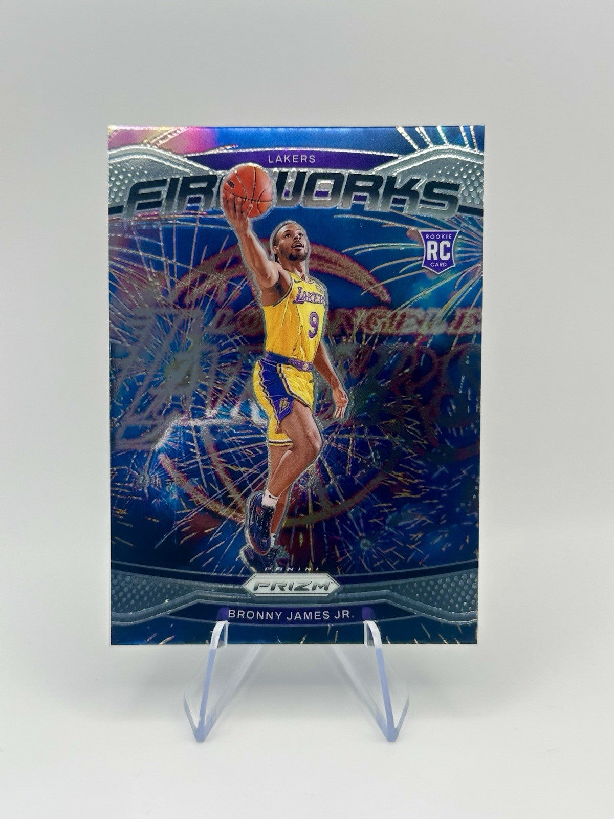 2024-25 Panini #14 Fireworks | Los Angeles Lakers Bronny James Jr. RC | NBA Card