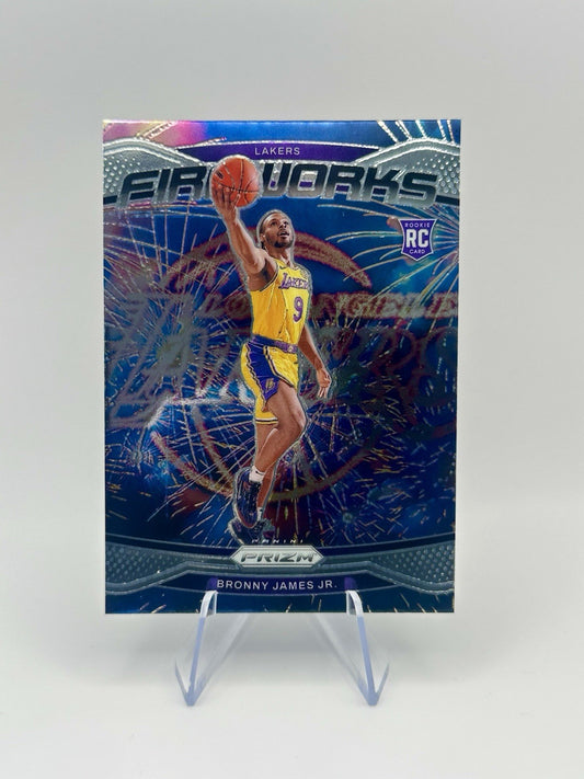 2024-25 Panini #14 Fireworks | Los Angeles Lakers Bronny James Jr. RC | NBA Card