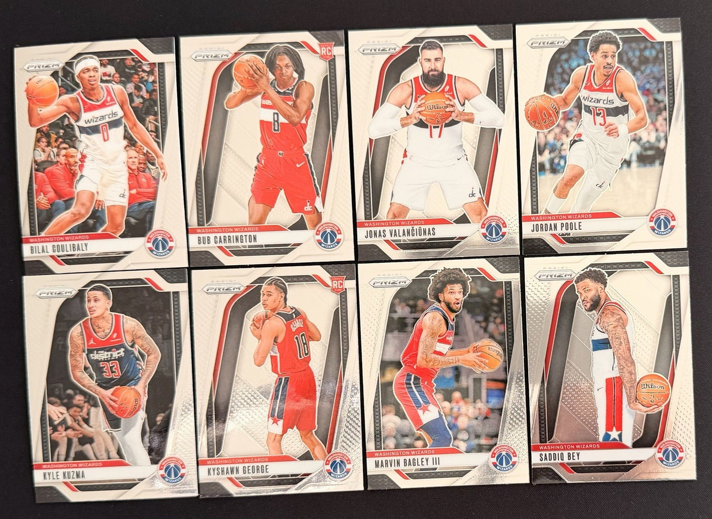 2024-25 Panini Prizm Washington Wizards Team Lot Coulibaly Carrington RC