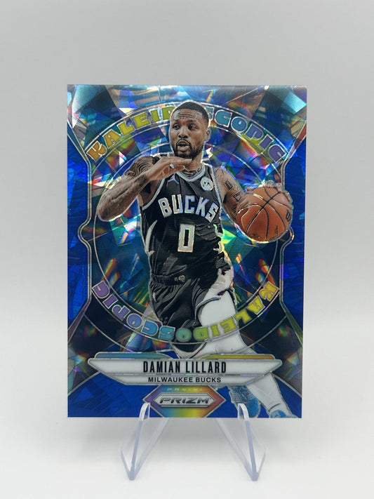 2024-25 Panini Prizm Black Kaleidoscopic Damian Lillard #16 Blue Ice/125