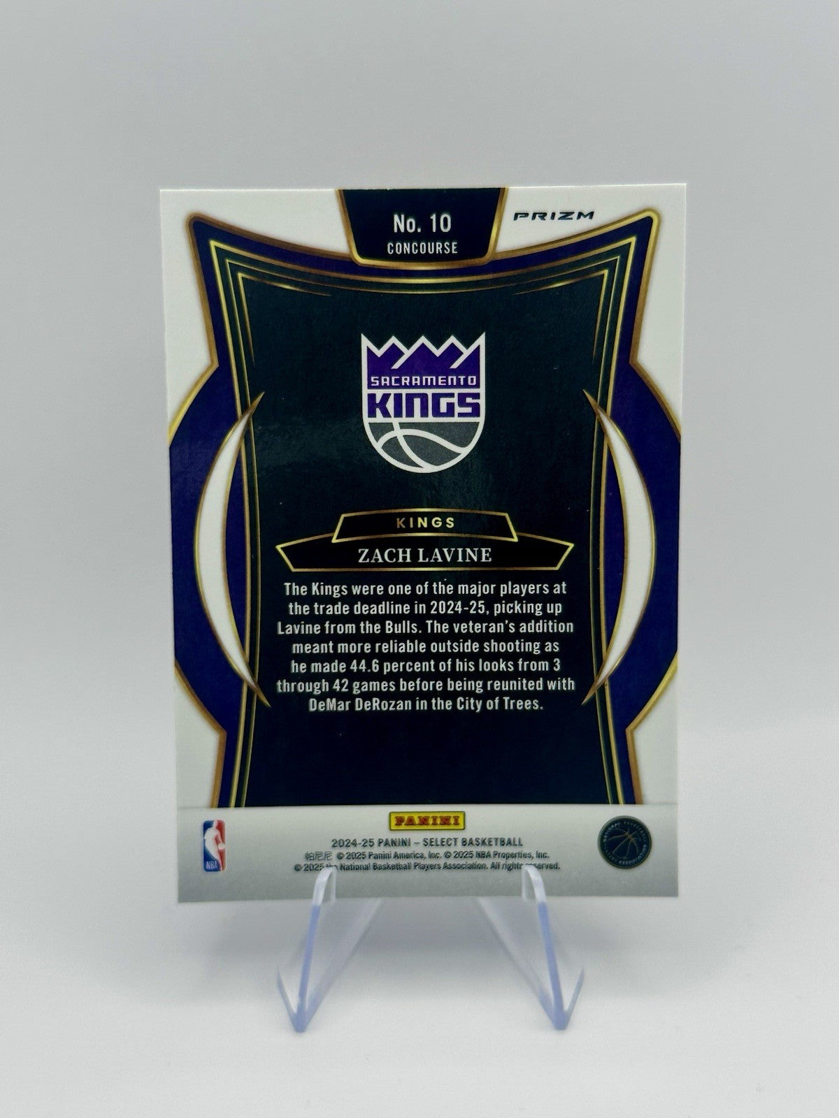 2024-25 Select Zach LaVine Blue Cracked Ice Sacramento Kings #10 NBA Card