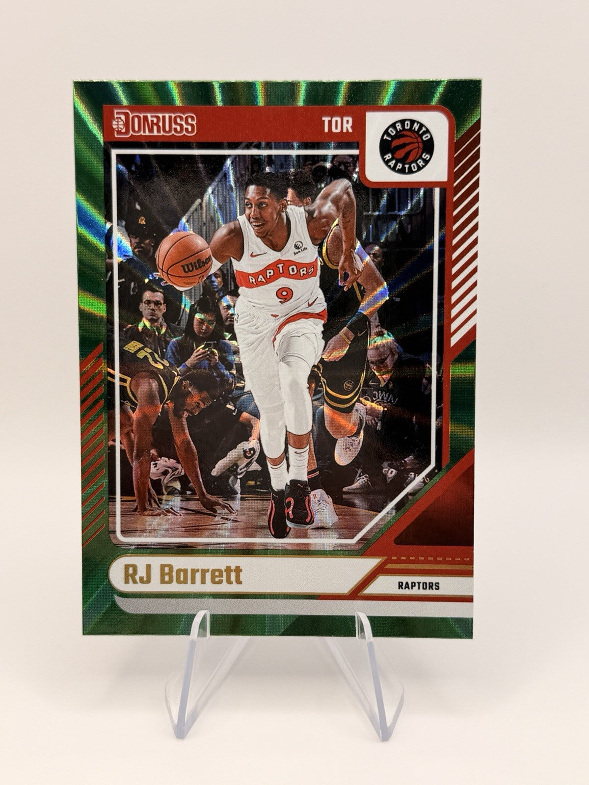 2024-25 Panini Donruss RJ Barrett Green Laser Parallel Toronto Raptors #27