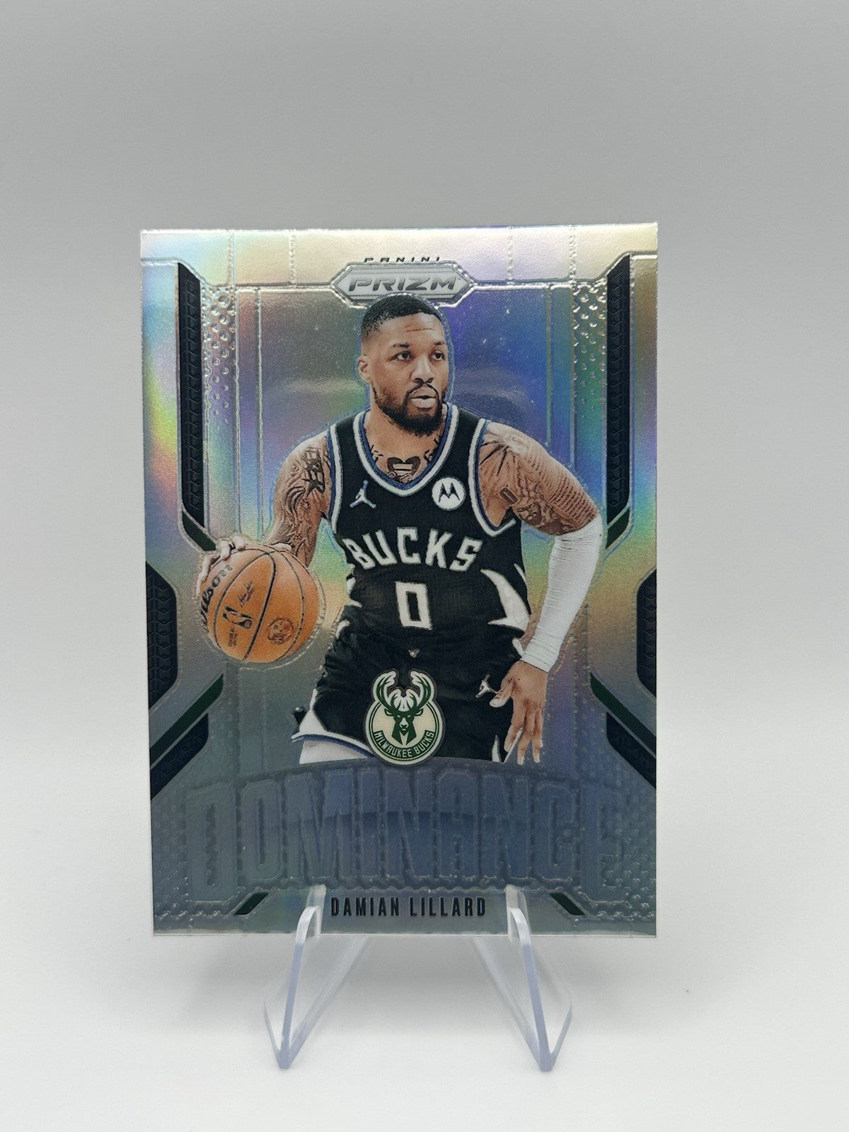 2024-25 Panini Prizm Silver Dominance Milwaukee Bucks #1 Damian Lillard NBA Card