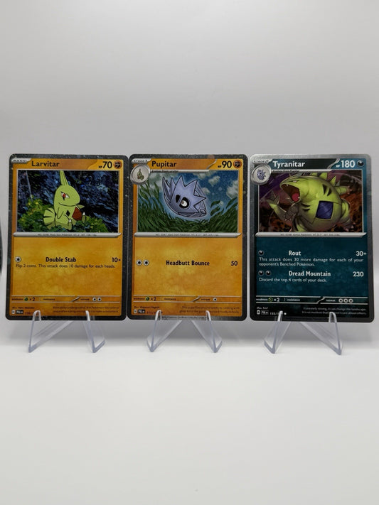 Pokemon Triple Whammy Tin Cosmos Holo Complete 9 Card Set Tyranitar Darkrai