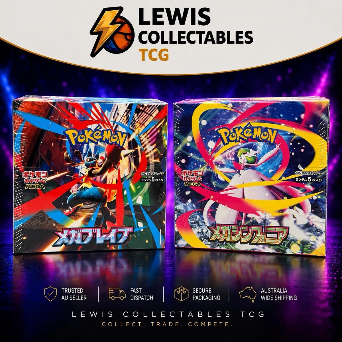 Pokemon Mega Brave & Mega Symphonia Booster Boxes Japanese Sealed w/ Shrink