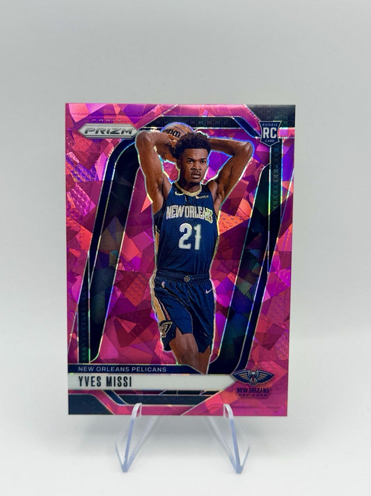 2024-25 Panini Prizm Yves Missi Pink Ice #233 New Orleans Pelicans NBA Card