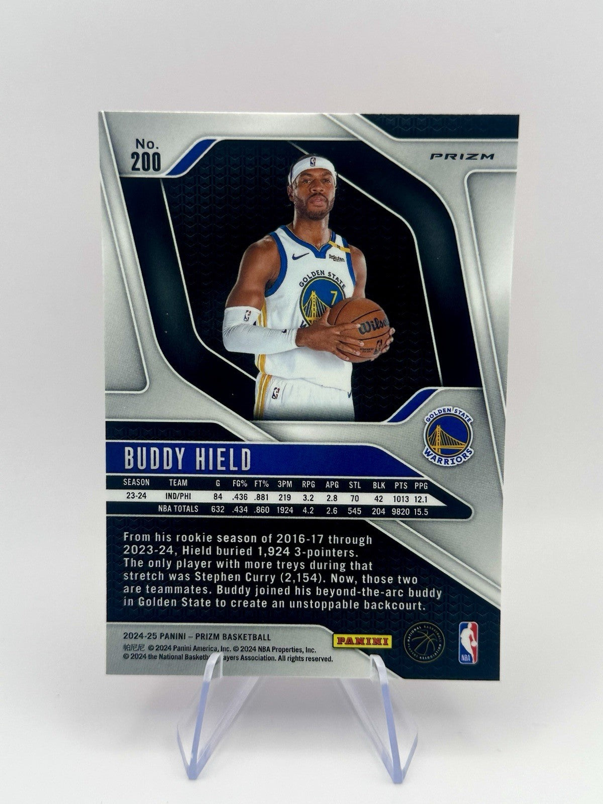 2024-25 Panini Prizm Pink Ice Buddy Hield #200 Golden State Warriors NBA Card