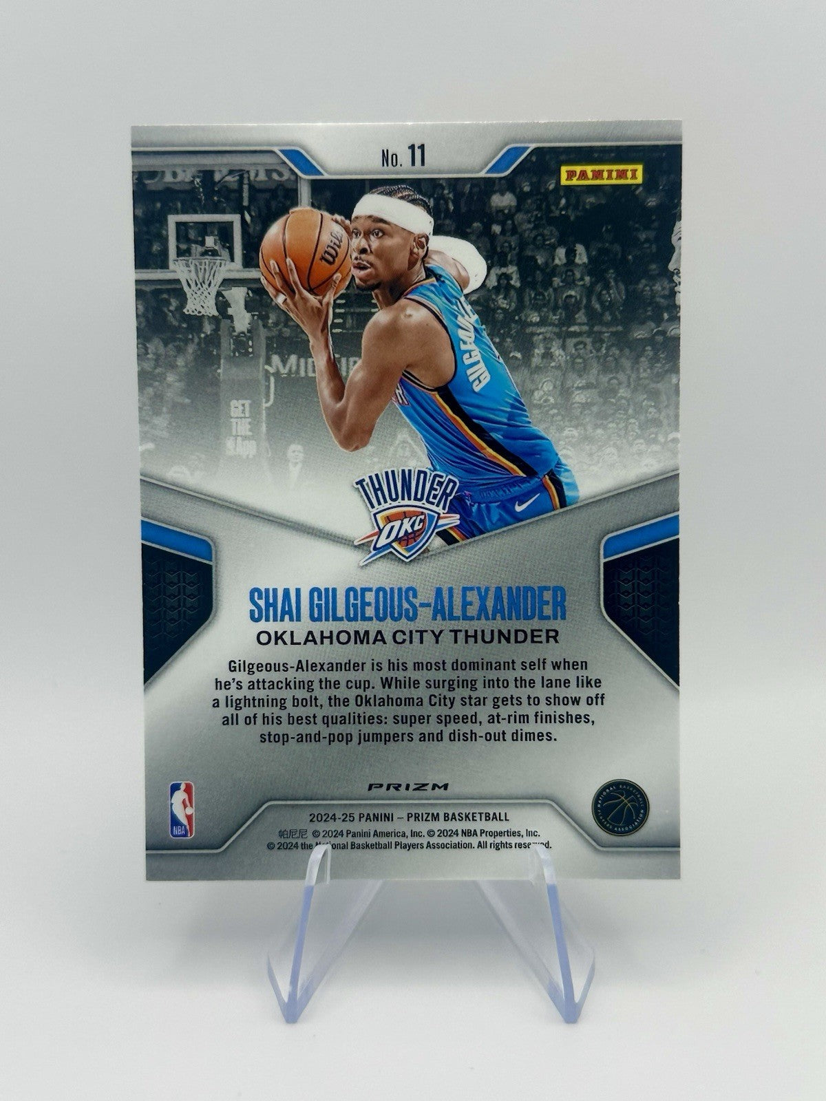 2024-25 Panini Prizm Dominance Shai Gilgeous-Alexander #11 Silver Prizm NBA Card