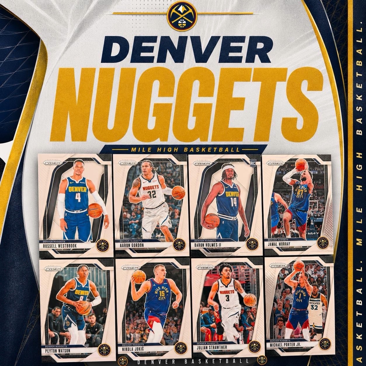 Denver Nuggets Team Lot Panini Prizm Cards Jokic Murray Gordon Westbrook RC