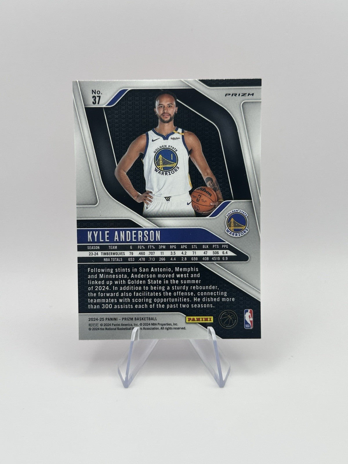 2024-25 Panini Prizm #37 Kyle Anderson Pink Ice Golden State Warriors NBA Card