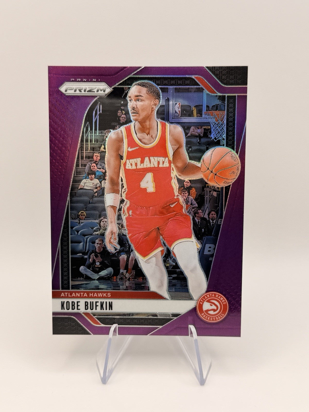 2024-25 Panini Prizm Prizm Kobe Bufkin Purple Prizm Parallel/99 Atlanta Hawks