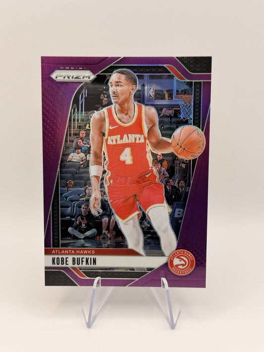 2024-25 Panini Prizm Prizm Kobe Bufkin Purple Prizm Parallel/99 Atlanta Hawks