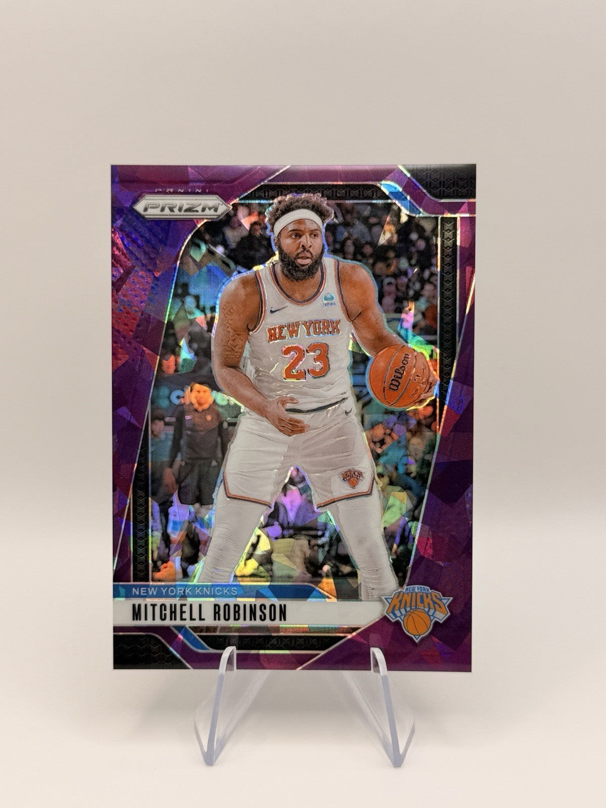 2024-25 Panini Prizm Prizm Mitchell Robinson Purple Cracked Ice/149 Knicks #156