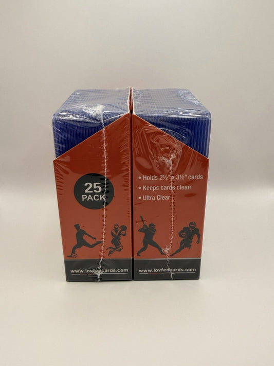 100x LOVFEN 35PT Trading Card Top Loaders Protectors 3x4 Ultra Clear Holders
