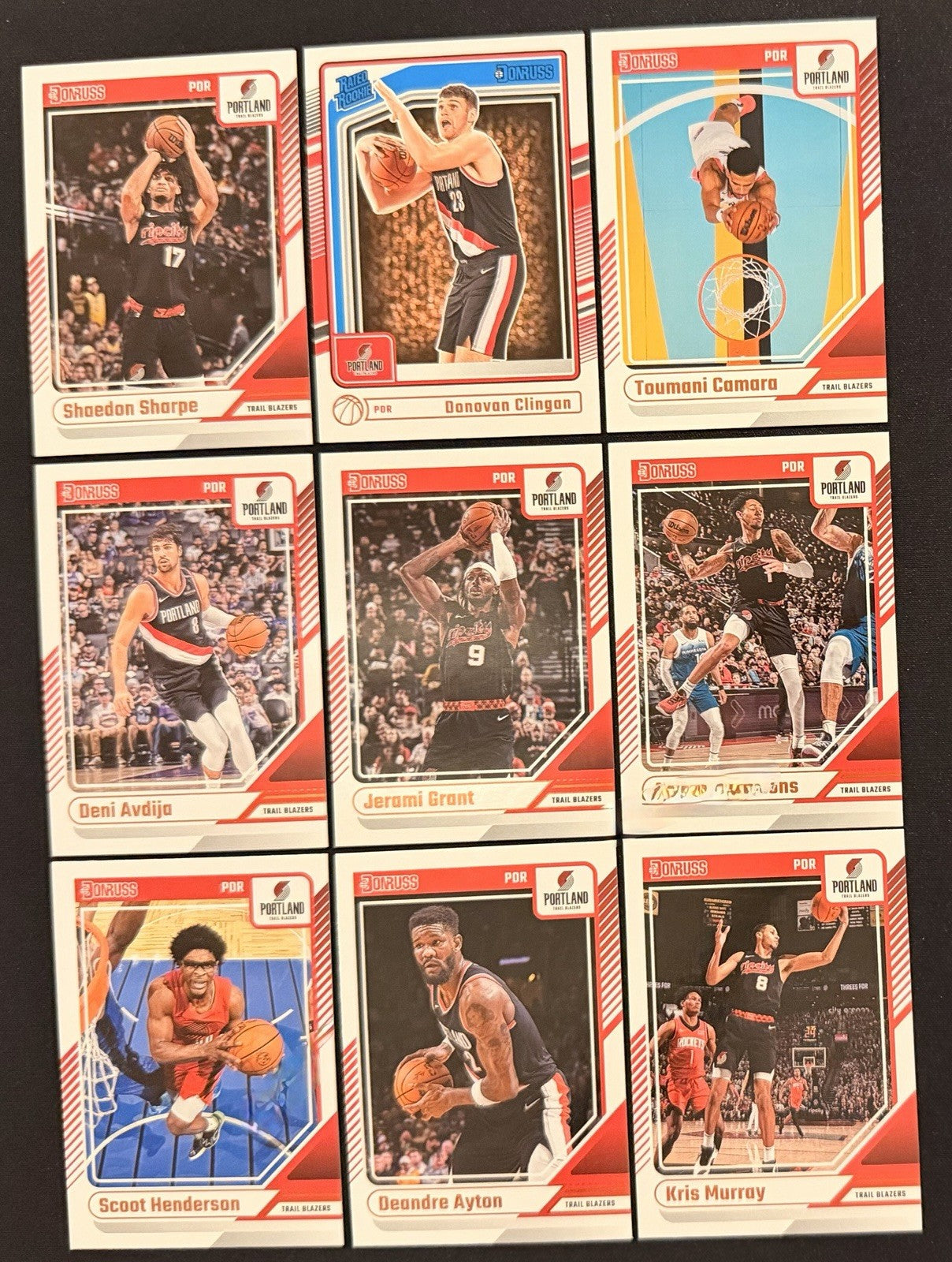 2024-25 Donruss Portland Trail Blazers Team Lot Clingan Scoot RC NBA Card